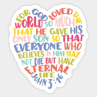 John 3:16 For God So Loved Sticker